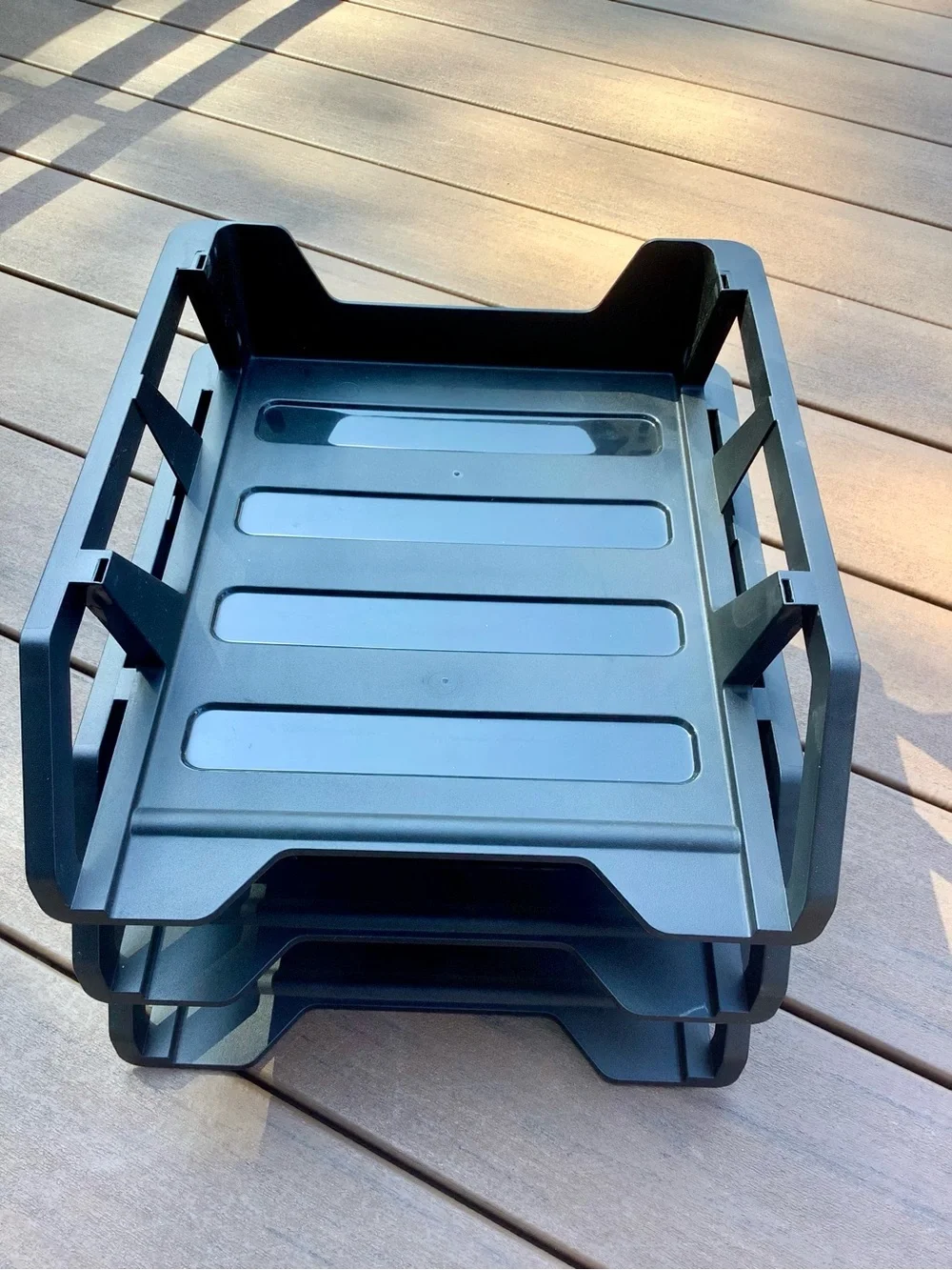 Black Stackable Letter Tray - Home Storage & Organization